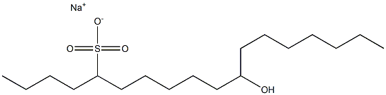 11-Hydroxyoctadecane-5-sulfonic acid sodium salt Struktur
