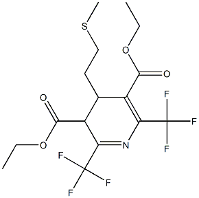 3,4-Dihydro-2,6-bis(trifluoromethyl)-4-(2-methylthioethyl)pyridine-3,5-dicarboxylic acid diethyl ester Structure
