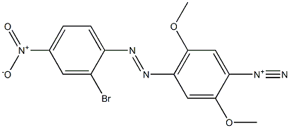 2,5-Dimethoxy-4-[(2-bromo-4-nitrophenyl)azo]benzenediazonium Struktur