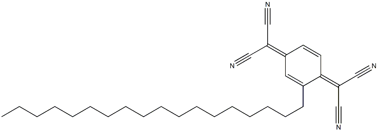 2,2'-(2-Octadecylcyclohexa-2,5-diene-1,4-diylidene)bis(malononitrile),,结构式