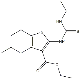 4,5,6,7-Tetrahydro-2-(3-ethylthioureido)-5-methylbenzo[b]thiophene-3-carboxylic acid ethyl ester Structure