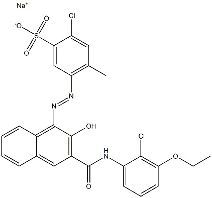 2-Chloro-4-methyl-5-[[3-[[(2-chloro-3-ethoxyphenyl)amino]carbonyl]-2-hydroxy-1-naphtyl]azo]benzenesulfonic acid sodium salt Structure