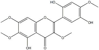 2',5,5'-Trihydroxy-3,4',6,7-tetramethoxyflavone,,结构式