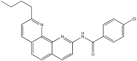 2-(4-クロロベンゾイルアミノ)-9-ブチル-1,10-フェナントロリン 化学構造式