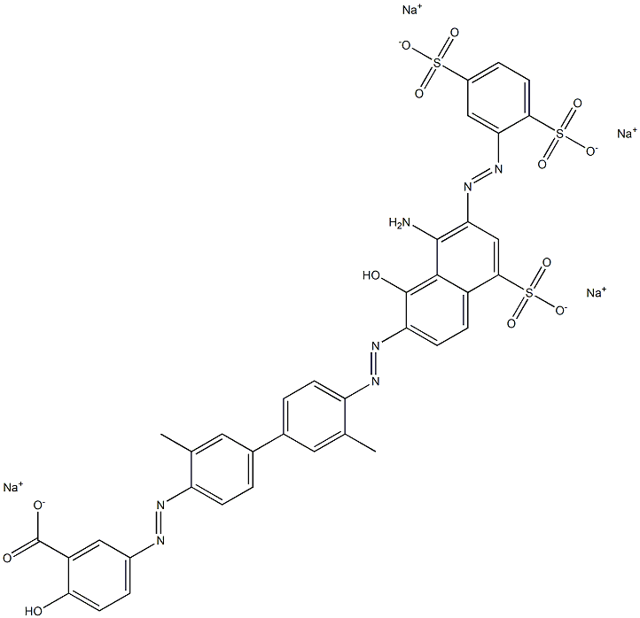 5-[[4'-[[8-Amino-1-hydroxy-5-sulfo-7-[(2,5-disulfophenyl)azo]-2-naphtyl]azo]-3,3'-dimethyl-1,1'-biphenyl-4-yl]azo]-2-hydroxybenzoic acid tetrasodium salt|