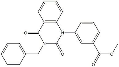 3-[(3-ベンジル-1,2,3,4-テトラヒドロ-2,4-ジオキソキナゾリン)-1-イル]安息香酸メチル 化学構造式