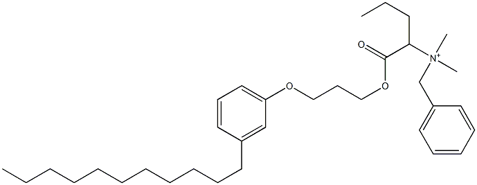 N,N-Dimethyl-N-benzyl-N-[1-[[3-(3-undecylphenyloxy)propyl]oxycarbonyl]butyl]aminium Structure