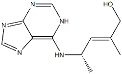 (2E,4S)-2-Methyl-4-[(1H-purin-6-yl)amino]-2-penten-1-ol Structure