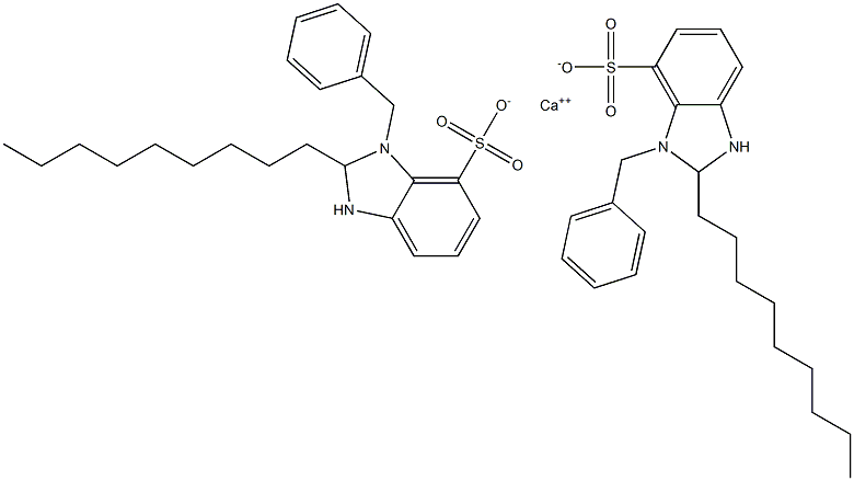 ビス(1-ベンジル-2,3-ジヒドロ-2-ノニル-1H-ベンゾイミダゾール-7-スルホン酸)カルシウム 化学構造式