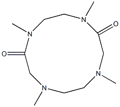2,5,8,11-Tetramethyl-2,5,8,11-tetraazacyclododecane-1,6-dione Struktur