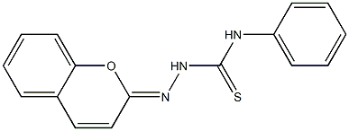 4-フェニル-1-(2H-1-ベンゾピラン-2-イリデン)チオセミカルバジド 化学構造式