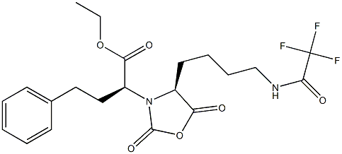 (4S)-3-[(S)-1-(Ethoxycarbonyl)-3-phenylpropyl]-4-[4-[(trifluoroacetyl)amino]butyl]-2,5-dioxooxazolidine,,结构式