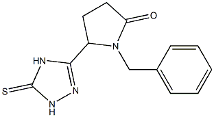 5-(5-オキソ-1-ベンジルピロリジン-2-イル)-2H-1,2,4-トリアゾール-3(4H)-チオン 化学構造式