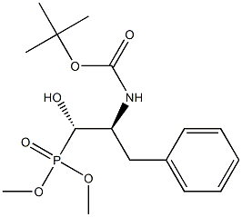 [(1S,2S)-1-ヒドロキシ-3-フェニル-2-(tert-ブチルオキシカルボニル)アミノプロピル]ホスホン酸ジメチル 化学構造式
