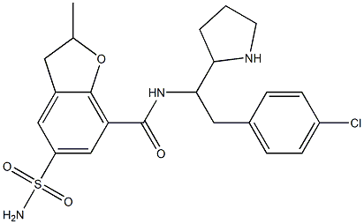 2,3-Dihydro-2-methyl-5-(aminosulfonyl)-N-[1-(4-chlorobenzyl)-2-pyrrolidinylmethyl]benzofuran-7-carboxamide,,结构式