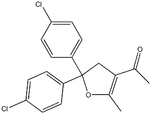 2,2-Di(4-chlorophenyl)-4-acetyl-5-methyl-2,3-dihydrofuran Struktur