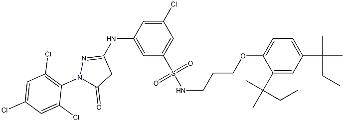 1-(2,4,6-Trichlorophenyl)-3-[3-chloro-5-[3-(2,4-di-tert-pentylphenoxy)propylsulfamoyl]anilino]-5(4H)-pyrazolone Structure