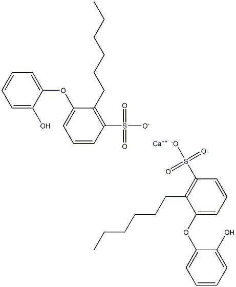 Bis(2'-hydroxy-2-hexyl[oxybisbenzene]-3-sulfonic acid)calcium salt Struktur