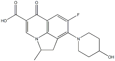 2-Methyl-7-fluoro-8-(4-hydroxypiperidin-1-yl)-1,2-dihydro-5-oxo-5H-2a-azaacenaphthylene-4-carboxylic acid 结构式