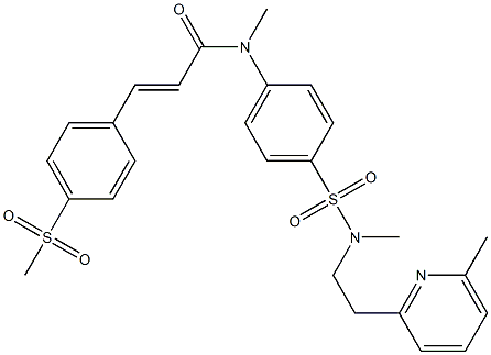 N-Methyl-4-methylsulfonyl-N-[4-[N-methyl-N-[2-(6-methyl-2-pyridinyl)ethyl]sulfamoyl]phenyl]-trans-cinnamamide,,结构式