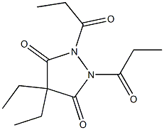 4,4-Diethyl-1,2-dipropionyl-3,5-pyrazolidinedione,,结构式