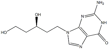 2-Amino-9-[(3S)-3,5-dihydroxypentyl]-1,9-dihydro-6H-purin-6-one,,结构式