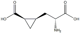 (1R,2R)-2-[(R)-2-Amino-2-carboxyethyl]cyclopropane-1-carboxylic acid Struktur