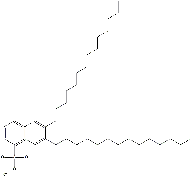 6,7-Ditetradecyl-1-naphthalenesulfonic acid potassium salt 结构式
