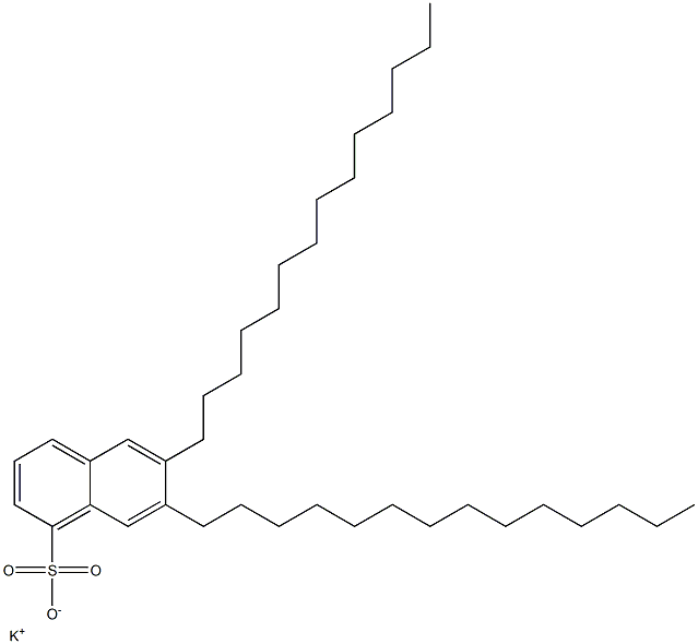 6,7-Ditetradecyl-1-naphthalenesulfonic acid potassium salt,,结构式