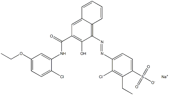 3-Chloro-2-ethyl-4-[[3-[[(2-chloro-5-ethoxyphenyl)amino]carbonyl]-2-hydroxy-1-naphtyl]azo]benzenesulfonic acid sodium salt 结构式