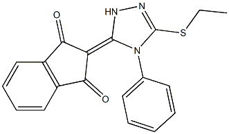 2-[3-Ethylthio-4-phenyl-1H-1,2,4-triazol-5(4H)-ylidene]indane-1,3-dione Struktur