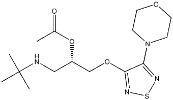 (S)-1-[(1,1-Dimethylethyl)amino]-3-[[4-(morpholin-4-yl)-1,2,5-thiadiazol-3-yl]oxy]-2-propanol acetate 结构式