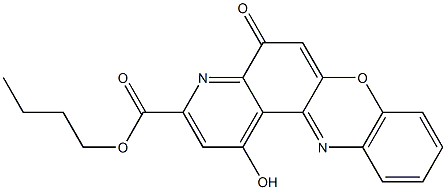 1-Hydroxy-5-oxo-5H-pyrido[3,2-a]phenoxazine-3-carboxylic acid butyl ester Struktur