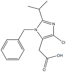 4-Chloro-2-isopropyl-1-(benzyl)-1H-imidazole-5-acetic acid,,结构式