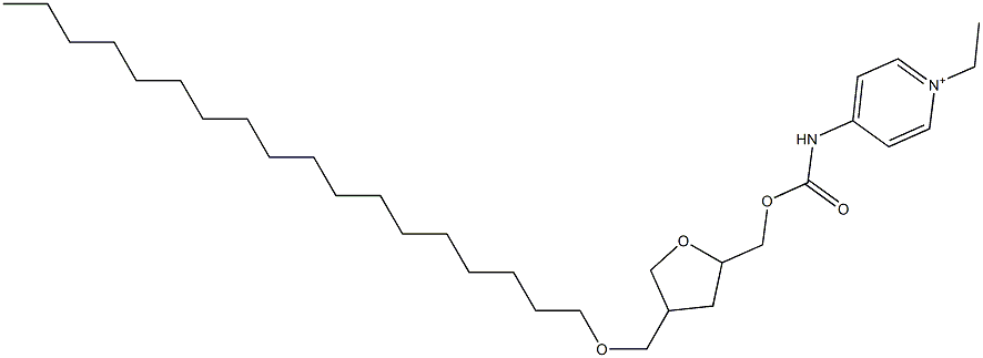 4-[N-[[(Tetrahydro-4-octadecyloxymethylfuran)-2-yl]methoxycarbonyl]amino]-1-ethylpyridinium Struktur