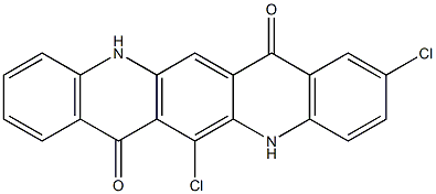 2,6-ジクロロ-5,12-ジヒドロキノ[2,3-b]アクリジン-7,14-ジオン 化学構造式