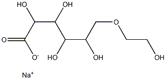 2,3,4,5-Tetrahydroxy-6-(2-hydroxyethoxy)hexanoic acid sodium salt Structure