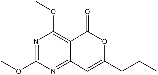 2,4-Dimethoxy-7-propyl-5H-pyrano[4,3-d]pyrimidin-5-one,,结构式