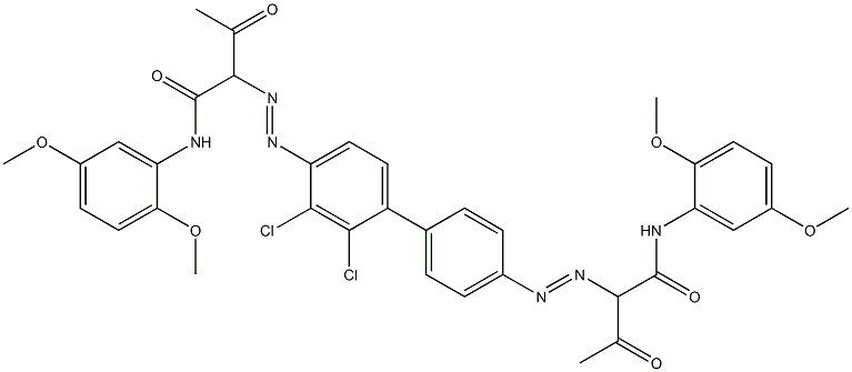4,4'-Bis[[1-(2,5-dimethoxyphenylamino)-1,3-dioxobutan-2-yl]azo]-2,3-dichloro-1,1'-biphenyl Structure