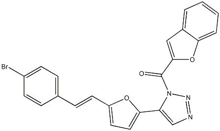 2-[[5-[5-[2-(4-Bromophenyl)ethenyl]furan-2-yl]-1H-1,2,3-triazol-1-yl]carbonyl]benzofuran,,结构式