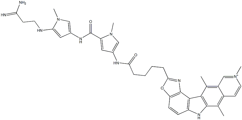 7,10,12-Trimethyl-2-[4-[[5-[[1-methyl-5-[(3-amino-3-iminopropyl)amino]-1H-pyrrol-3-yl]aminocarbonyl]-1-methyl-1H-pyrrol-3-yl]aminocarbonyl]butyl]-6H-oxazolo[4,5-g]pyrido[4,3-b]carbazol-10-ium