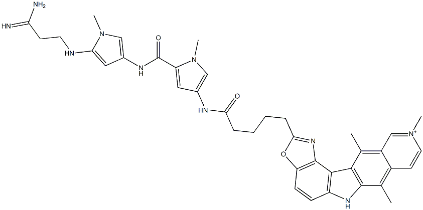  7,10,12-Trimethyl-2-[4-[[5-[[1-methyl-5-[(3-amino-3-iminopropyl)amino]-1H-pyrrol-3-yl]aminocarbonyl]-1-methyl-1H-pyrrol-3-yl]aminocarbonyl]butyl]-6H-oxazolo[4,5-g]pyrido[4,3-b]carbazol-10-ium