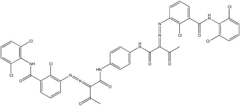 3,3'-[1,4-Phenylenebis[iminocarbonyl(acetylmethylene)azo]]bis[N-(2,6-dichlorophenyl)-2-chlorobenzamide] Structure