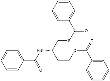 (-)-N-[(S)-3-Benzoyloxy-1-(benzoylthiomethyl)propyl]benzamide Struktur