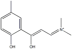 (2Z)-N,N-ジメチル-3-ヒドロキシ-3-(2-ヒドロキシ-5-メチルフェニル)-2-プロペン-1-イミニウム 化学構造式