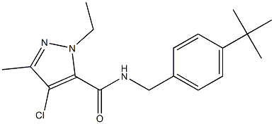 4-Chloro-5-methyl-2-ethyl-N-(4-tert-butylbenzyl)-2H-pyrazole-3-carboxamide Structure