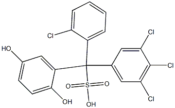 (2-Chlorophenyl)(3,4,5-trichlorophenyl)(2,5-dihydroxyphenyl)methanesulfonic acid,,结构式