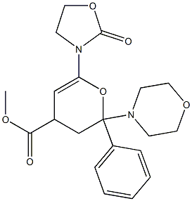 3,4-Dihydro-2-phenyl-2-morpholino-6-(2-oxooxazolidin-3-yl)-2H-pyran-4-carboxylic acid methyl ester