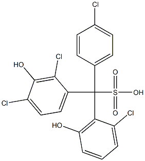 (4-Chlorophenyl)(2-chloro-6-hydroxyphenyl)(2,4-dichloro-3-hydroxyphenyl)methanesulfonic acid Structure