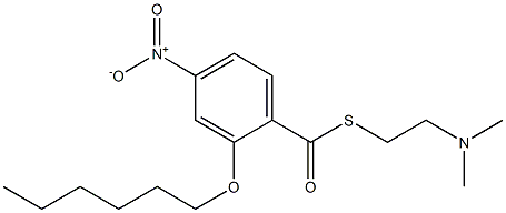 2-Hexyloxy-4-nitrothiobenzoic acid S-(2-dimethylaminoethyl) ester 结构式
